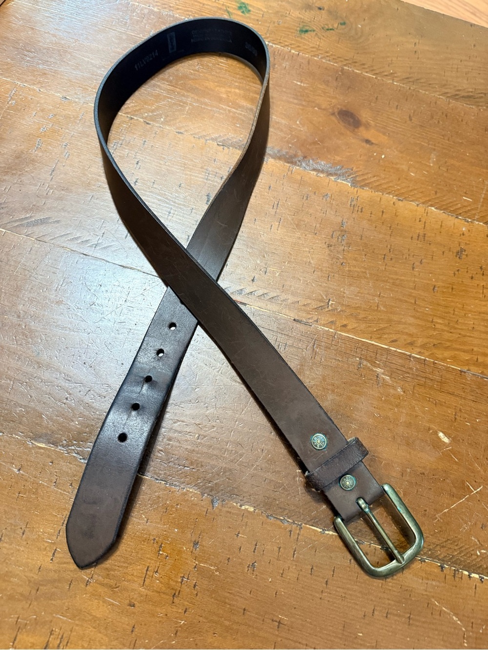 Levi's Brown Leather Men's Belt with Brass Buckle